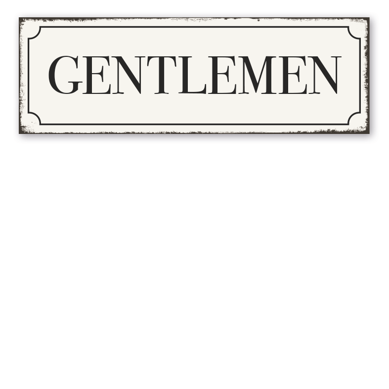 Retro Schild Gentlemen
