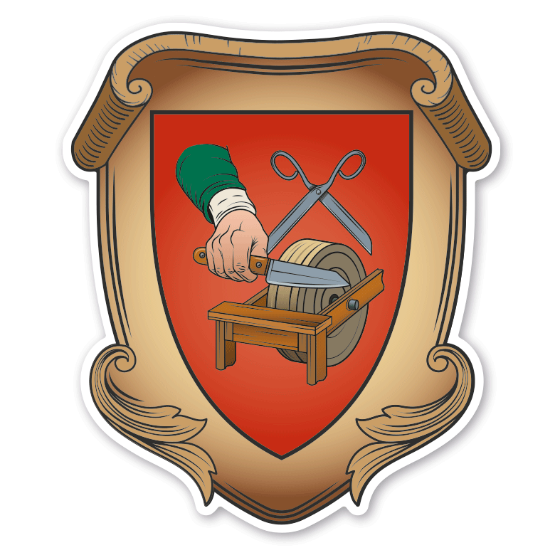 Maibaumschild / Zunftwappen Schleifer - Messerschleifer - Scherenschleifer  - Wappen A