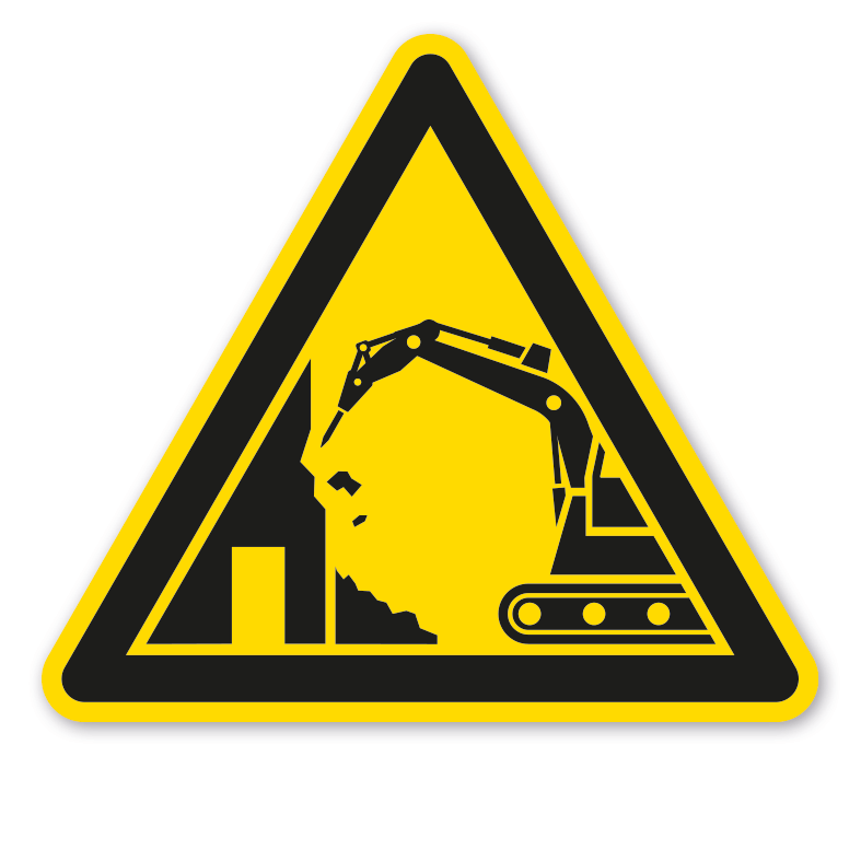 Warnzeichen Warnung vor Abrissarbeiten