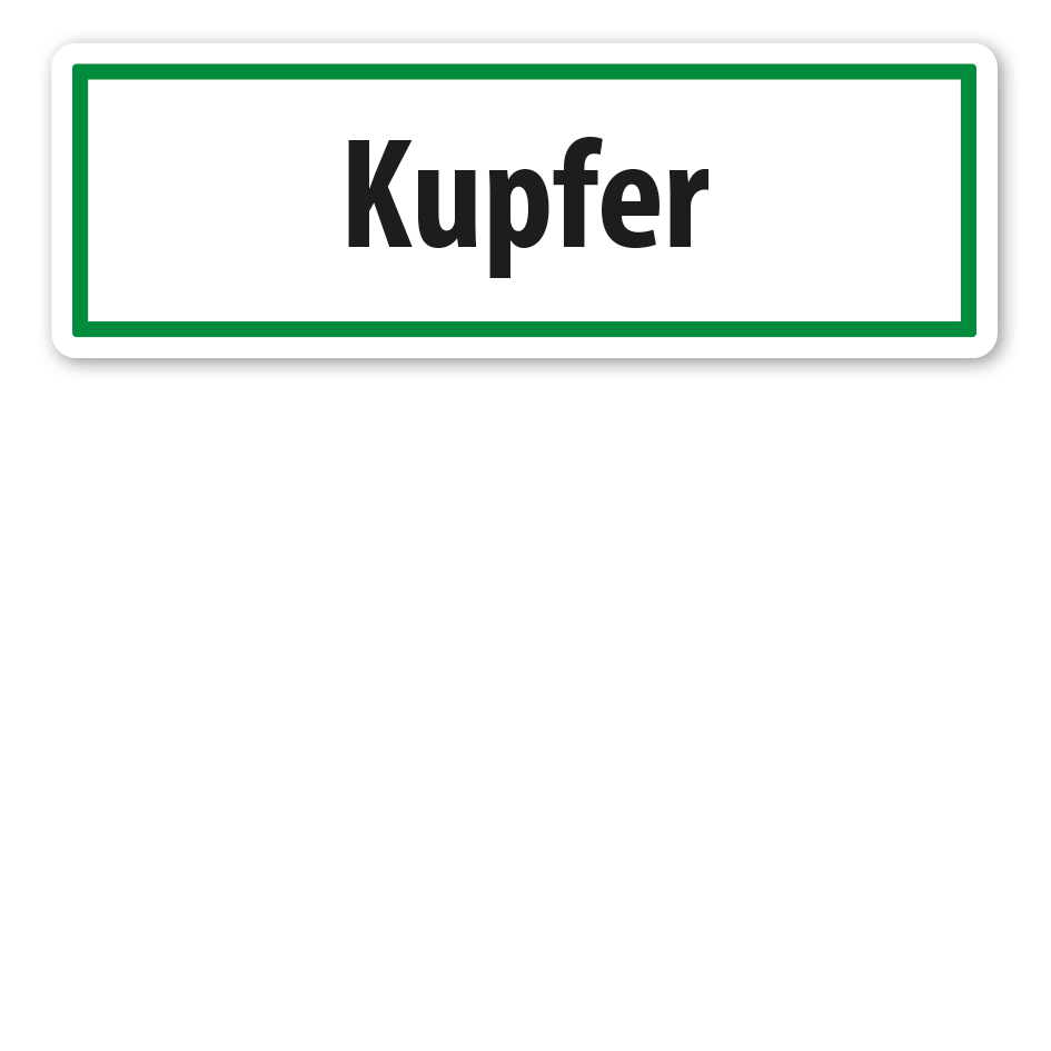 Schild zur Abfallentsorgung - Kupfer