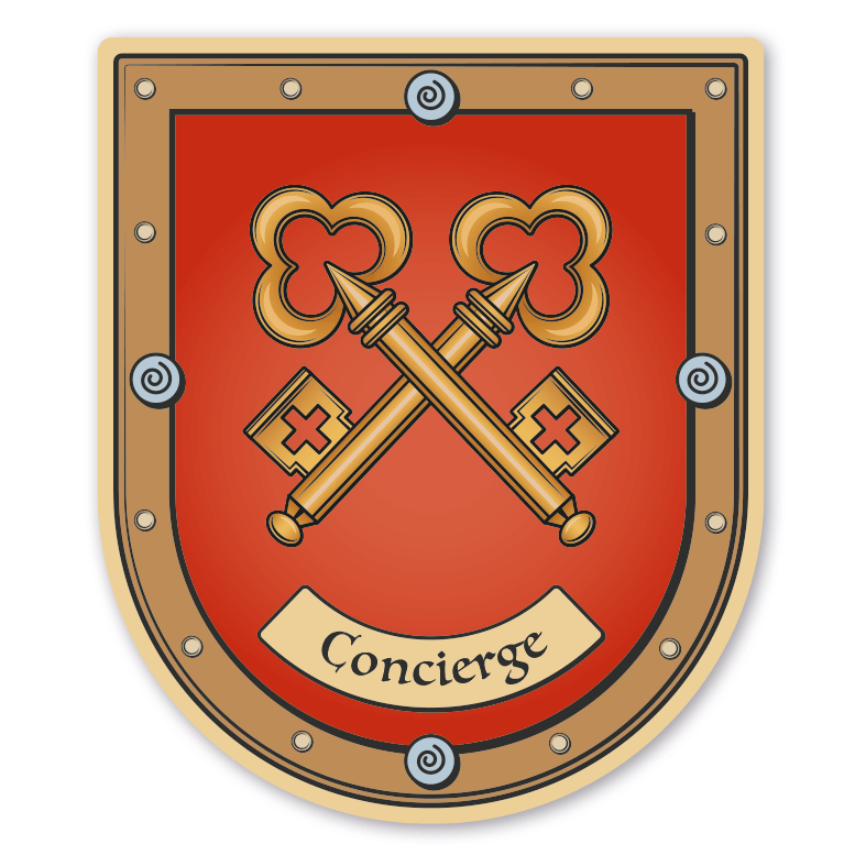 Maibaumschild / Zunftwappen Concierge - mit Zunftnamen oder Ihrem Wunschtext - Wappen B