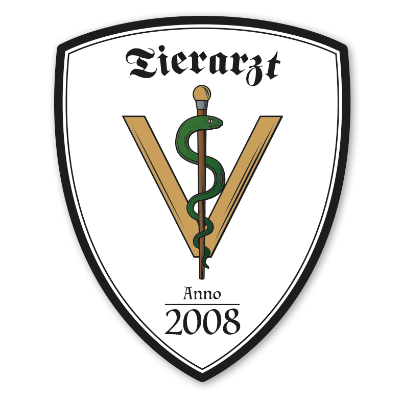 Zunftwappen Tierarzt mit Zunftnamen, Gründungsjahr oder Ihrem Wunschtext - Maibaumschild - Wappen W