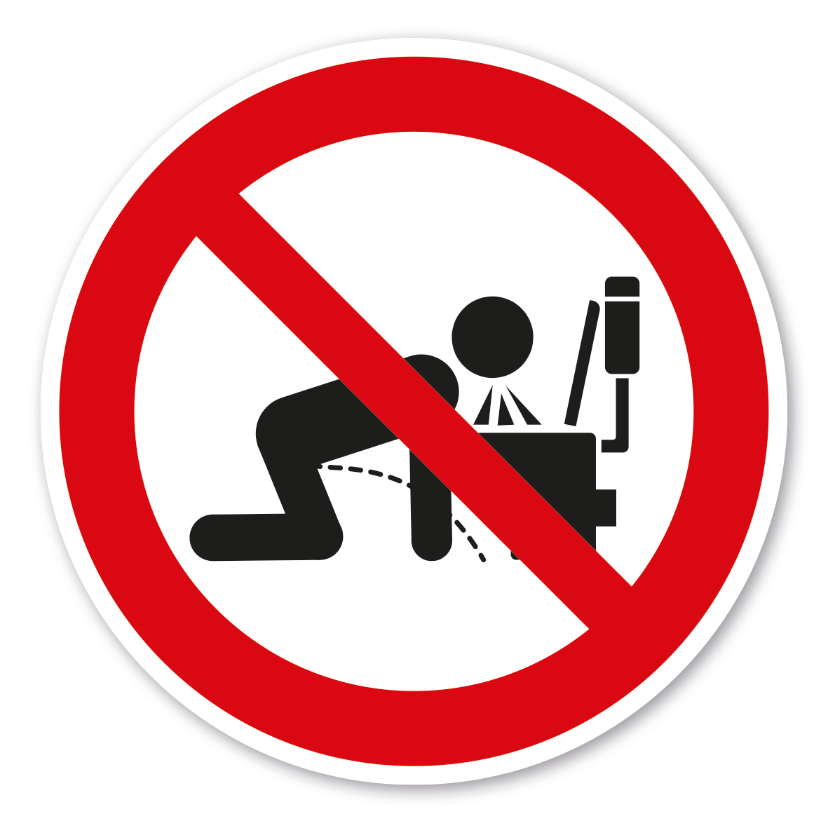 Lustiges Verbotszeichen Gleichzeitiges Urinieren und sich erbrechen (Pinkeln, Pissen, Kotzen) ist verboten