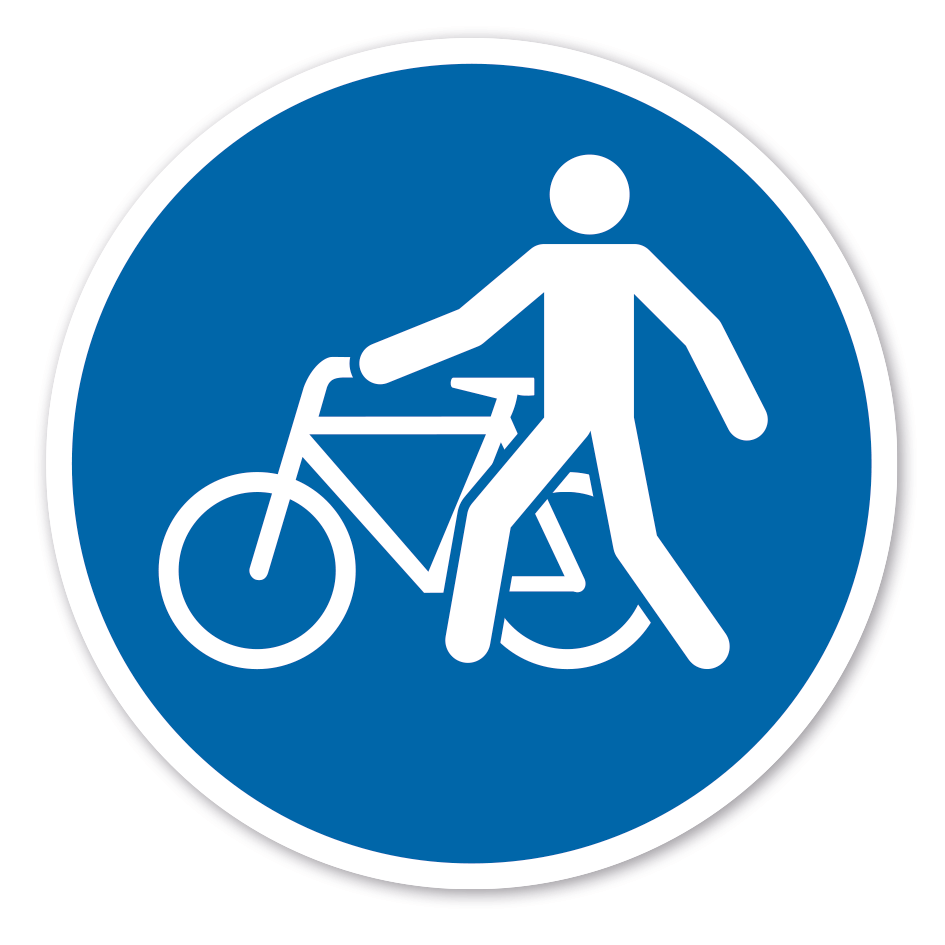 Gebotszeichen Fahrräder sind zu schieben