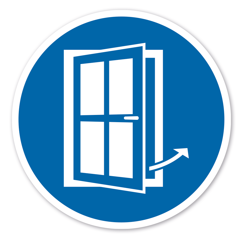 Gebotszeichen Fenster schließen