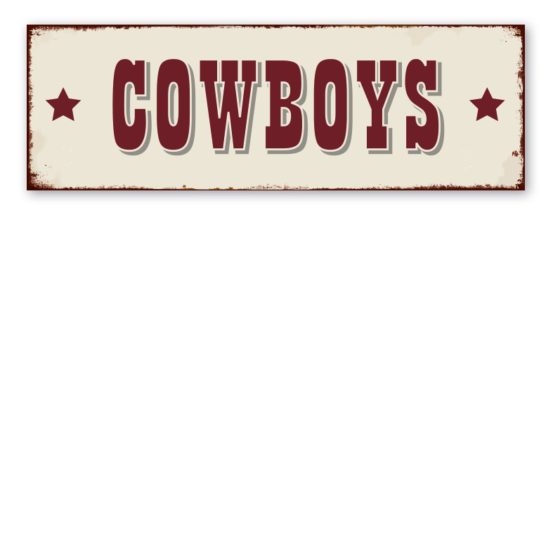 Retro Westernschild Cowboys