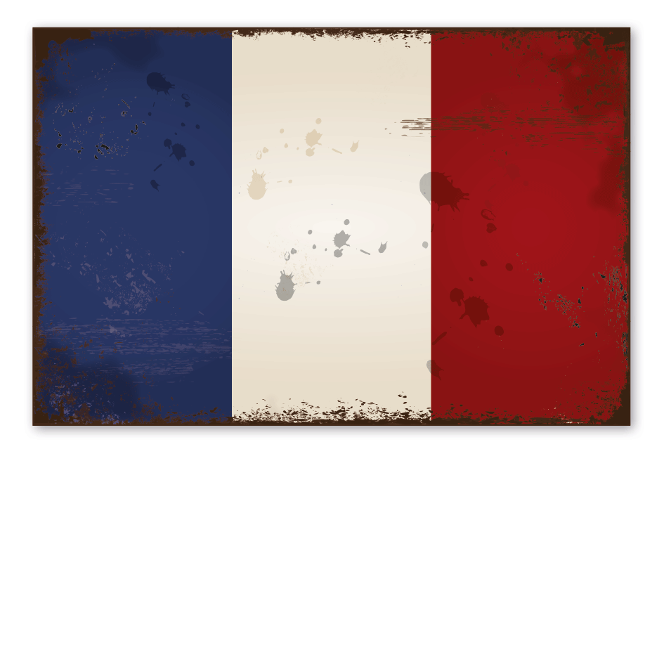 Retro Schild Flagge Frankreich