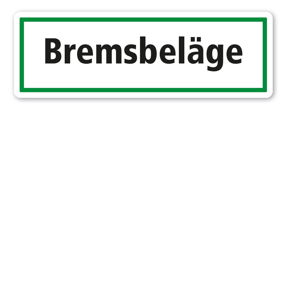 Schild zur Abfallentsorgung - Bremsbeläge