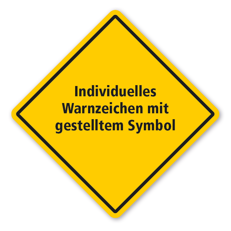 Warnschild individuell - mit gestelltem Logo und Text