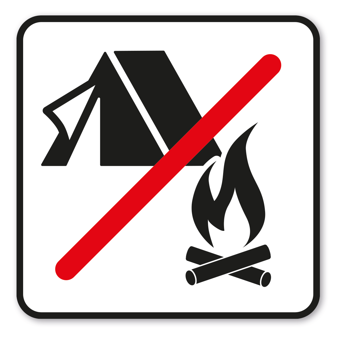 GF-P52 – Das Zelten, Lagern und Feuer entzünden ist auf diesem Gelände verboten