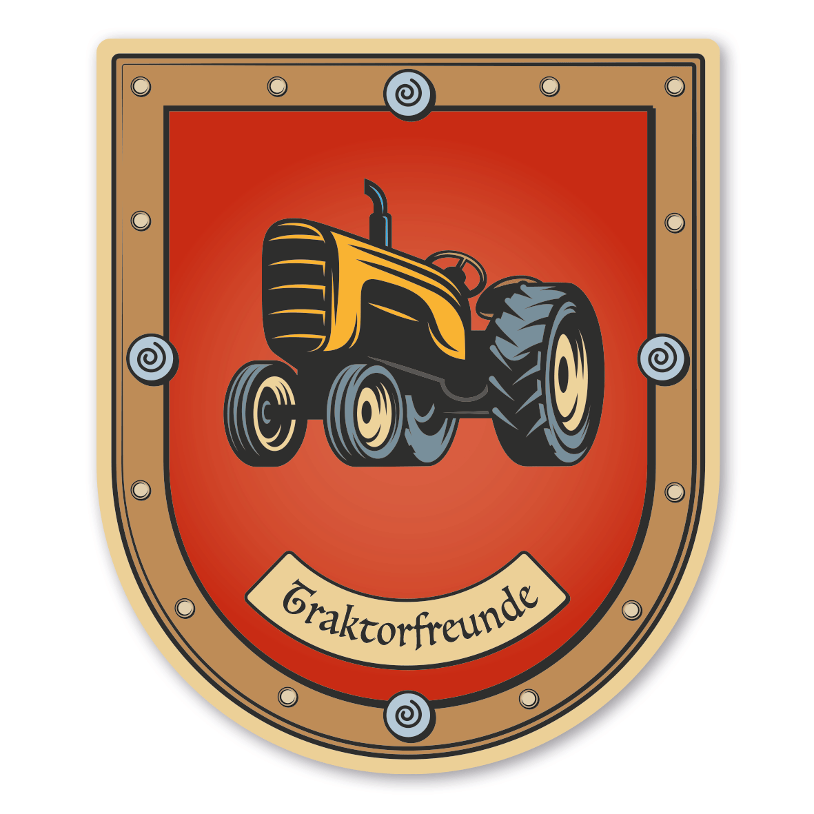 Maibaumschild / Zunftwappen Traktorfreunde mit Namen oder Ihrem Wunschtext - Wappen B