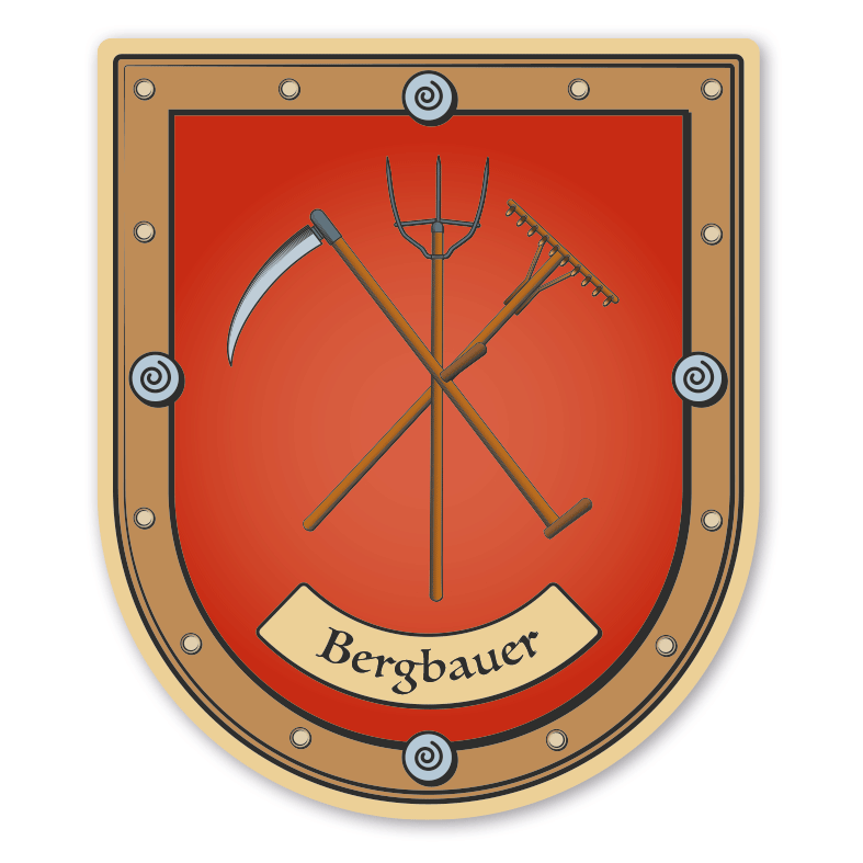 Maibaumschild / Zunftwappen Bergbauer - Landwirt - mit Zunftnamen oder Ihrem Wunschtext - Wappen B