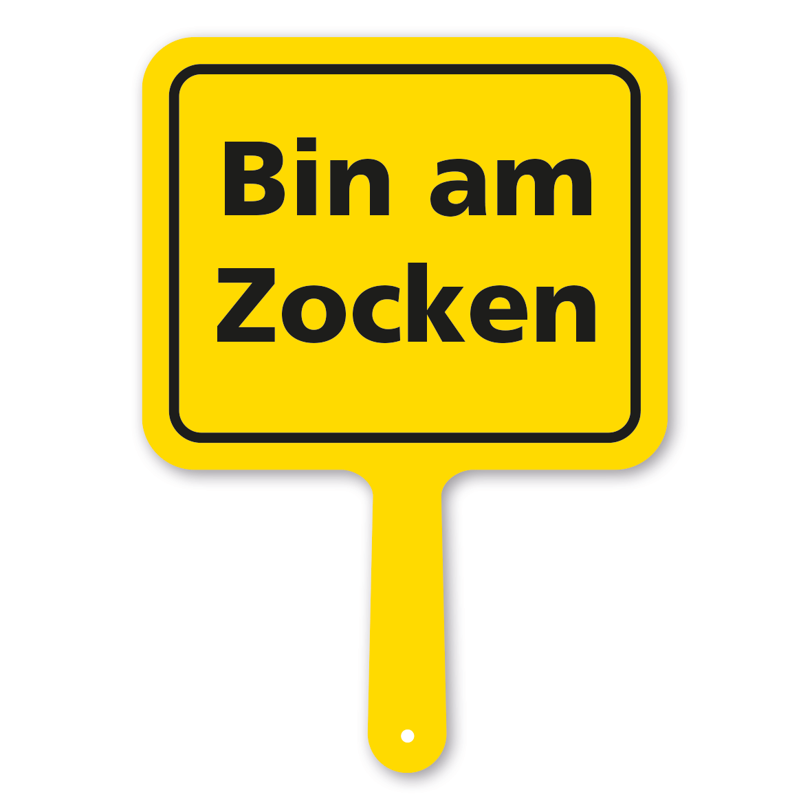 Originelles Formschild – Bin am Zocken – Textschild