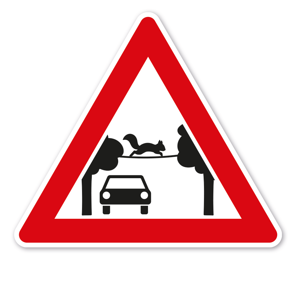 Verkehrsschild Achtung Eichhörnchenbrücke – VZ-PR 293