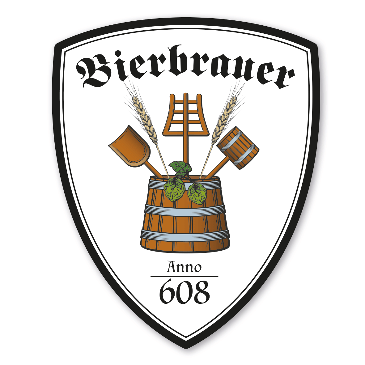 Maibaumschild / Zunftwappen Bierbrauer mit Zunftnamen, Gründungsjahr oder Ihrem Wunschtext - Wappen W