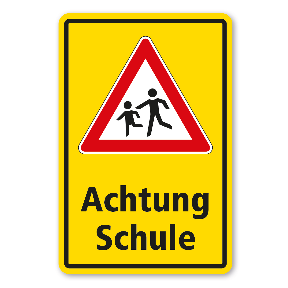 Kinderschild / Verkehrsschild Achtung Schule - Kombi