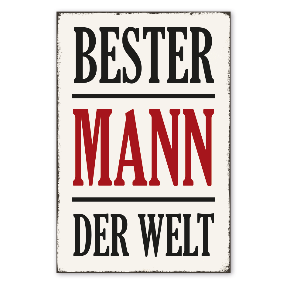 Retro Schild Bester Mann der Welt