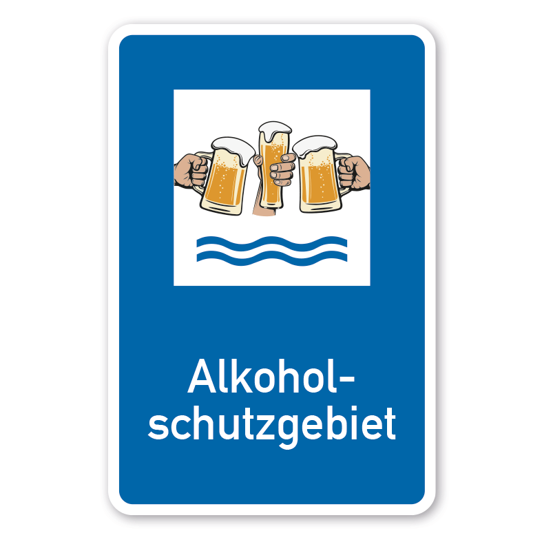 Schild Alkoholschutzgebiet - Biergläser