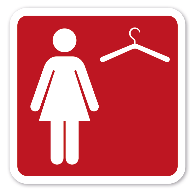 Schild - Umkleideraum Frauen - 4 Farbvarianten