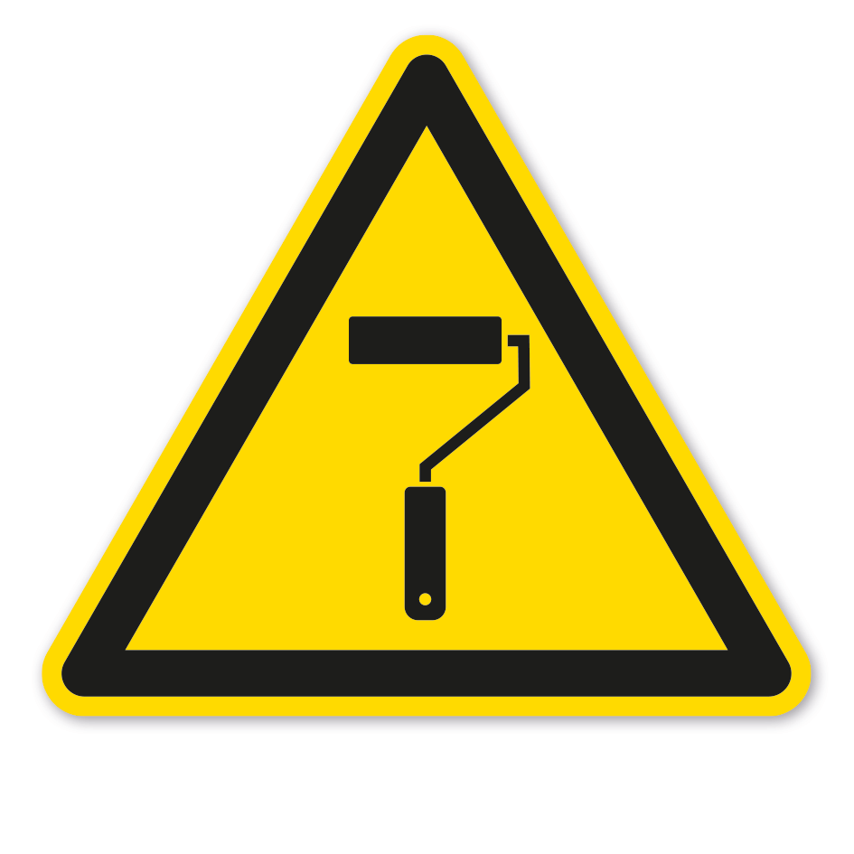 Warnzeichen Warnung Frisch gestrichen - lackiert – Rolle