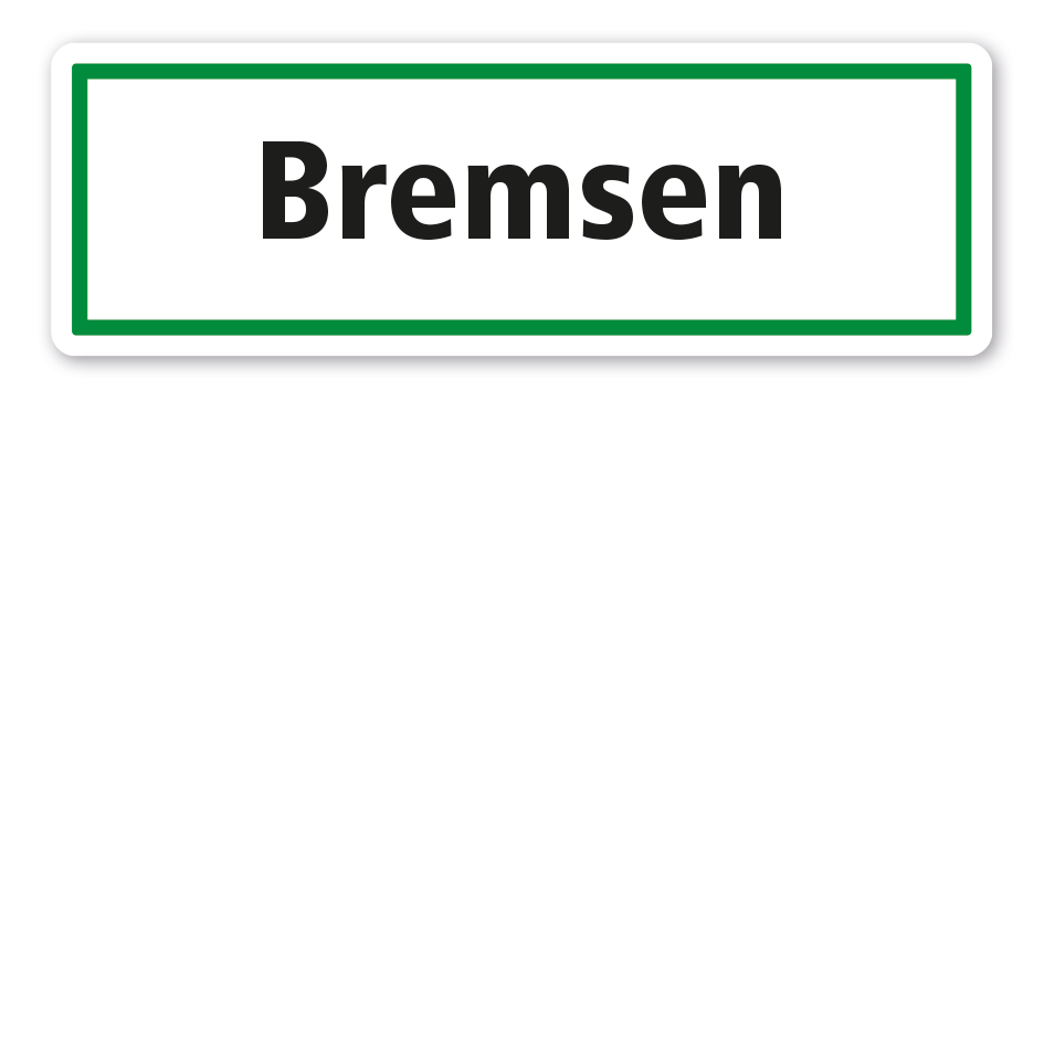 Schild zur Abfallentsorgung - Bremsen