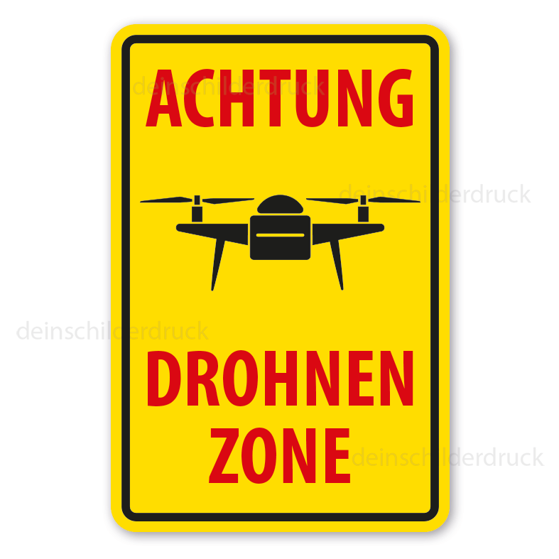 Warnschild Achtung Drohnenzone