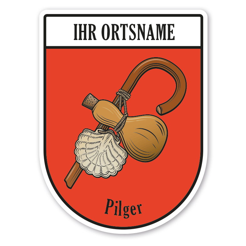 Maibaumschild / Zunftwappen Pilger mit Zunftnamen, Ortsnamen oder Ihrem Wunschtext - Wappen BL