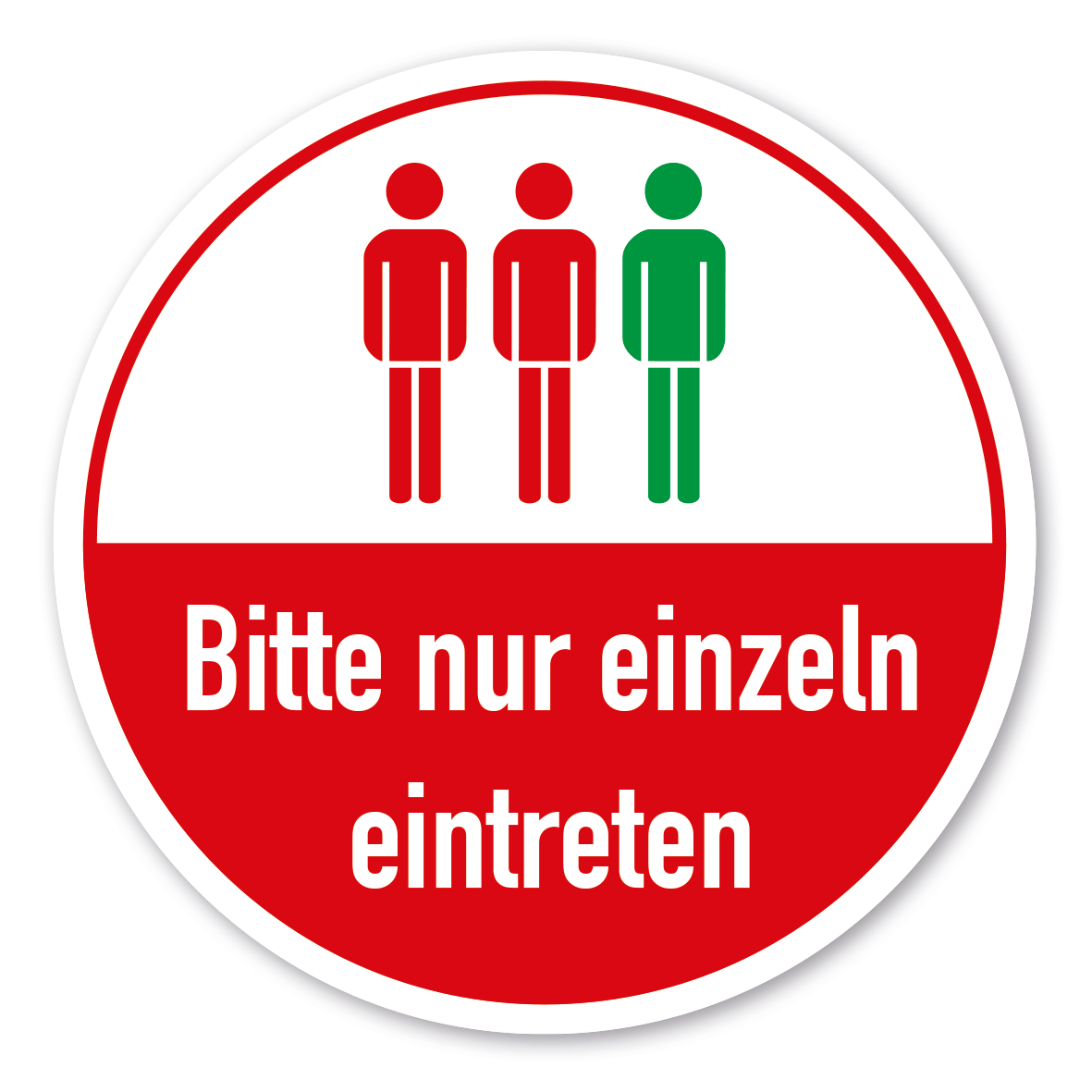 Hygienehinweis Bitte nur einzeln eintreten - als Aufkleber, Bodenkleber (rutschsicher) oder Schild