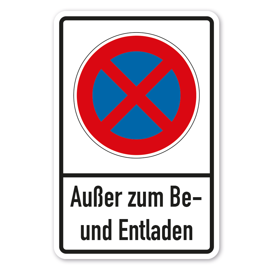 Hinweisschild  Absolutes Halteverbot - Außer zum Be- und Entladen