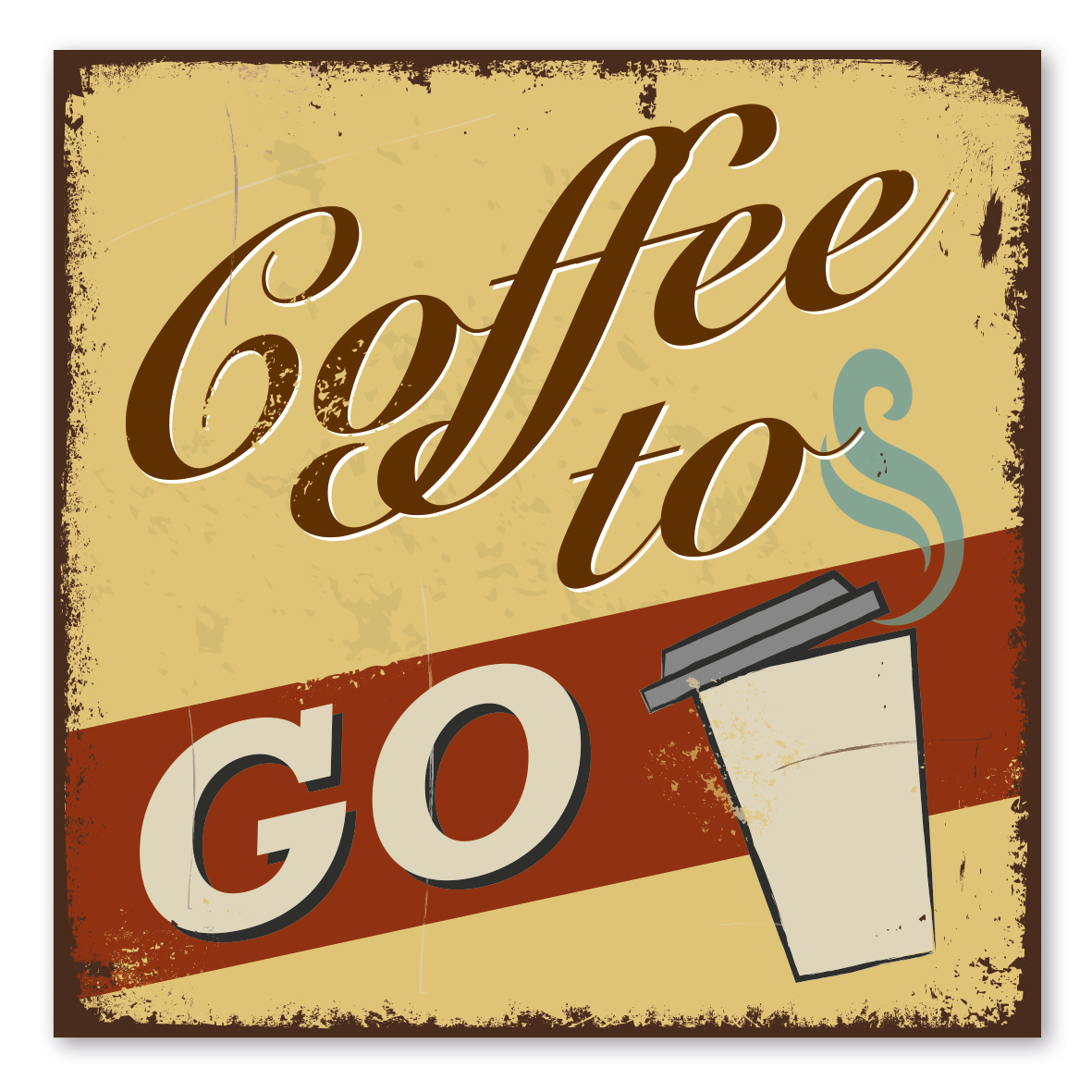 Vintage-Schild / Retro-Gastronomieschild Coffee to Go