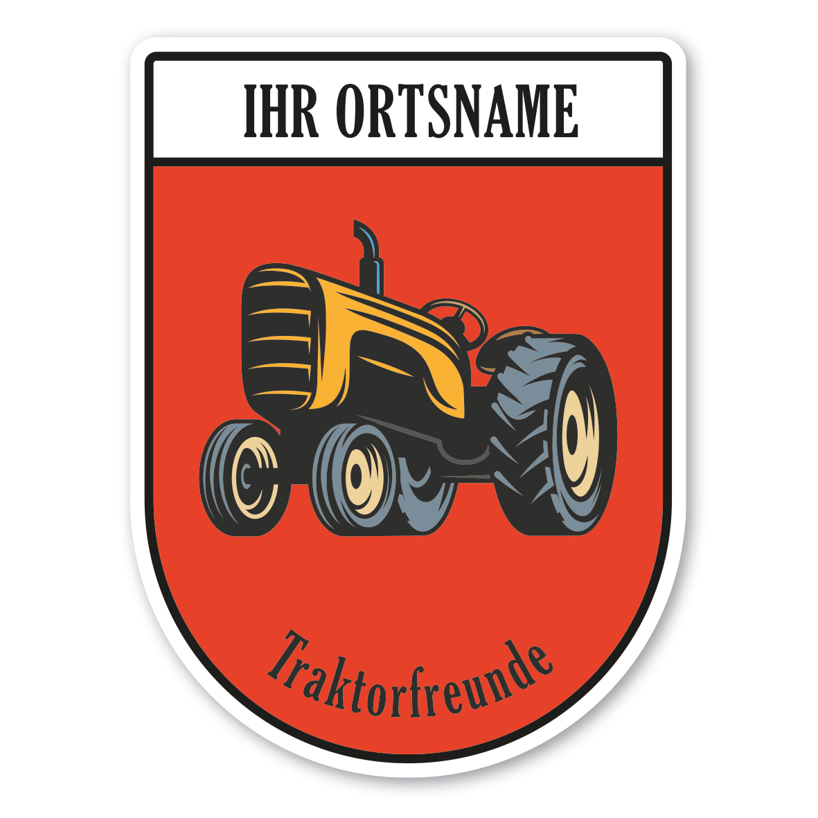 Maibaumschild Traktorfreunde mit Ortsnamen oder Ihrem Wunschtext - Wappen BL