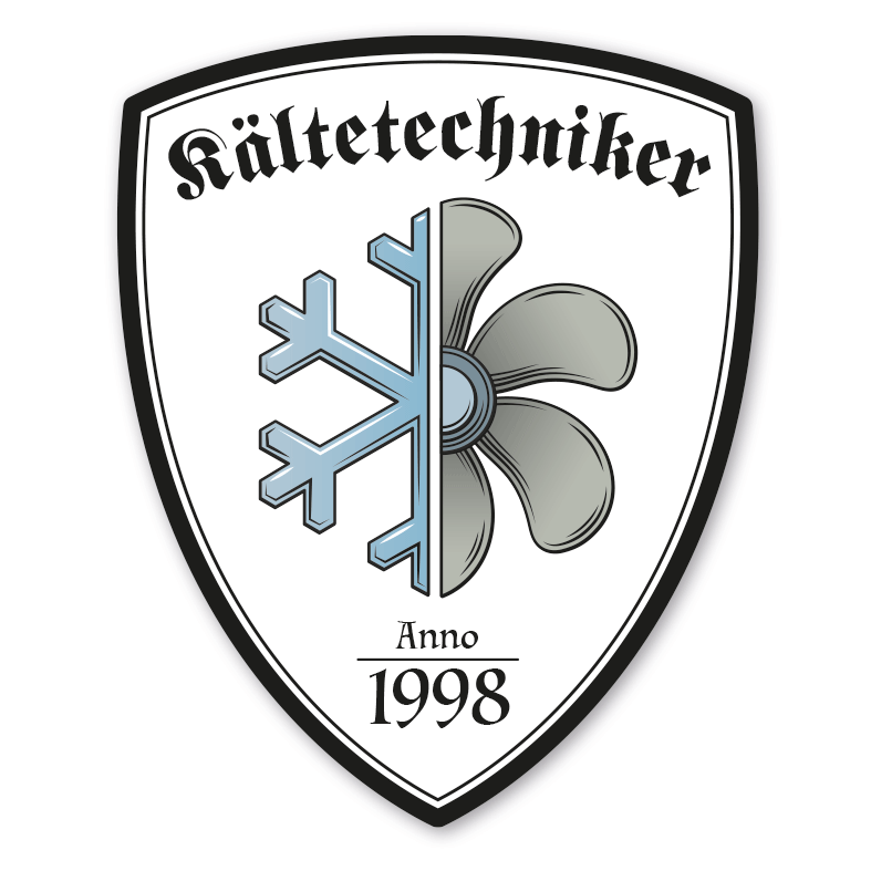 Zunftwappen Kältetechniker mit Zunftnamen, Gründungsjahr oder Ihrem Wunschtext - Maibaumschild - Wappen W