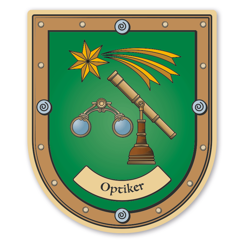 Maibaumschild / Zunftwappen Optiker - Brillenmacher - mit Zunftnamen oder Ihrem Wunschtext - Wappen B