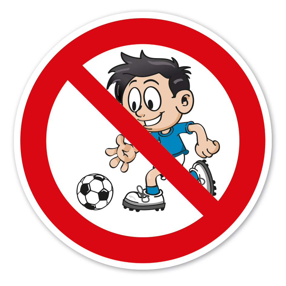 Verbotszeichen Fußballspielen ist verboten