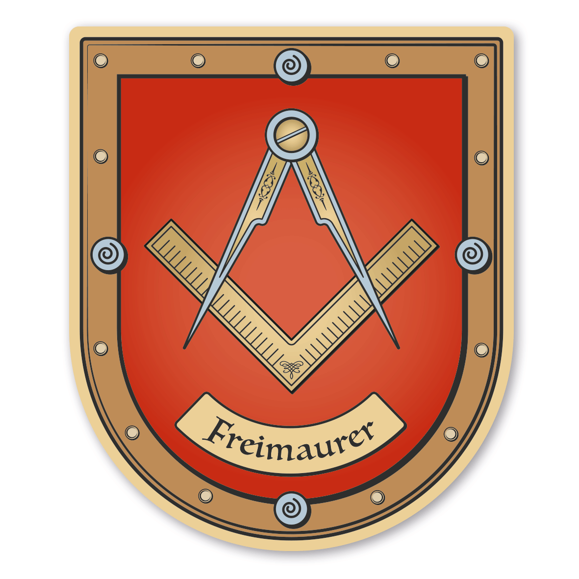 Maibaumschild / Wappenschild Freimaurer - mit Namen oder Ihrem Wunschtext - Wappen B