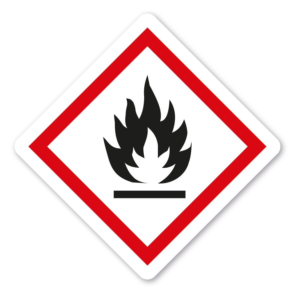 Gefahrgutzeichen Flamme - entzündbare Gase, Stoffe, Flüssigkeiten, Aerosole - GHS-02