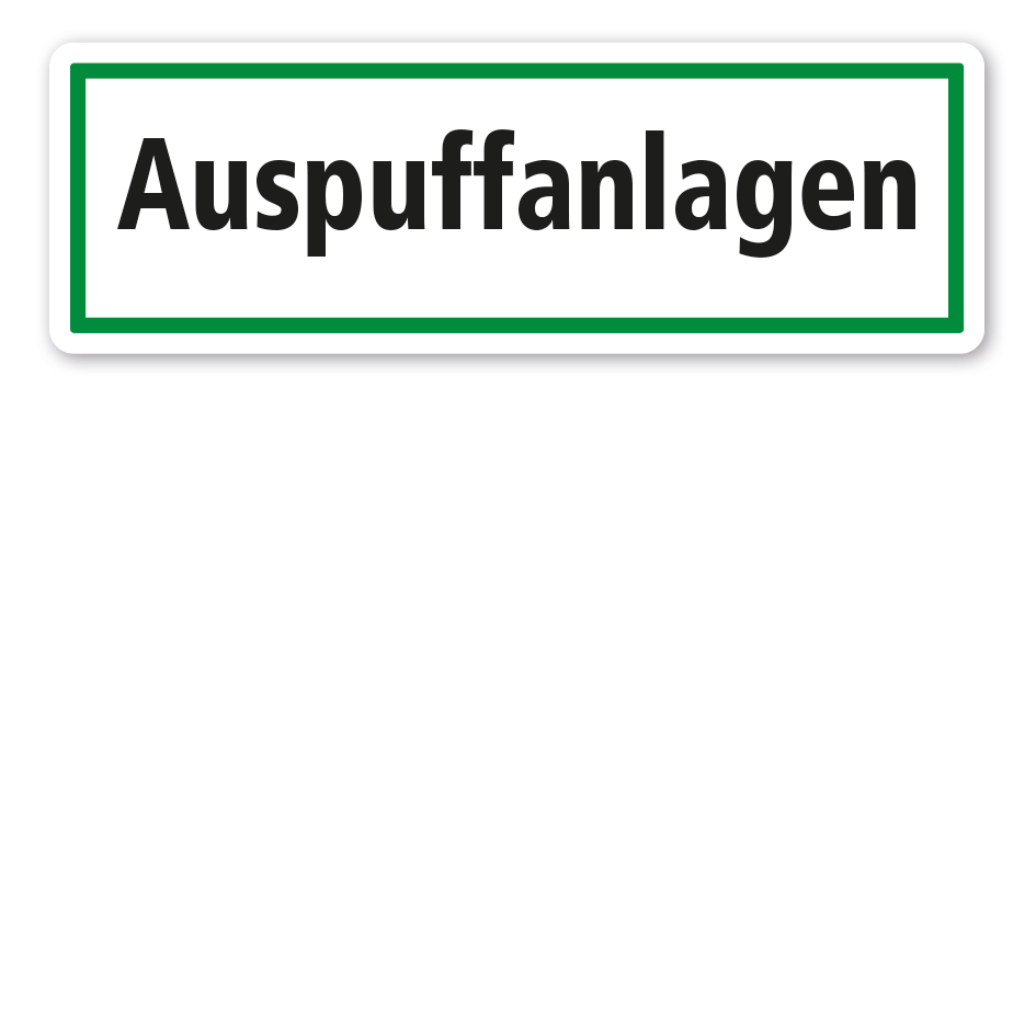 Schild zur Abfallentsorgung - Auspuffanlagen