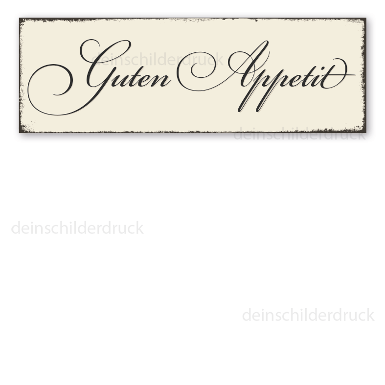 Schild für Ihr Esszimmer -  Guten Appetit in Retro-Ausführung