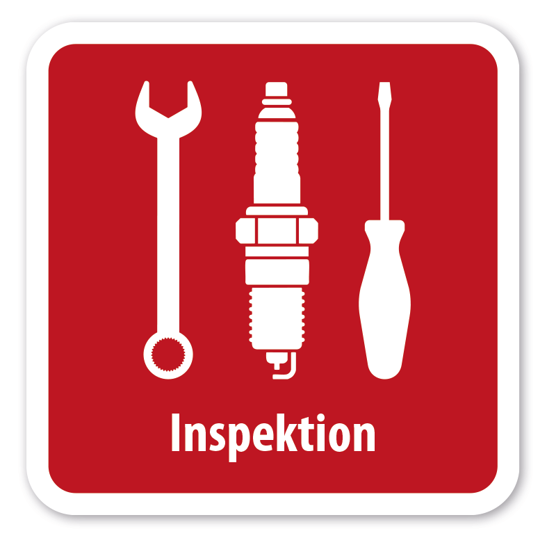 Schild Inspektion - 4 Farbvarianten