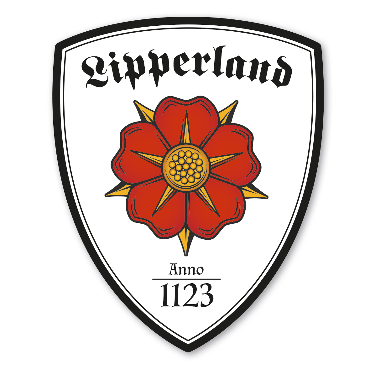 Maibaumschild / Zunftwappen Lipperland - Lippische Rose - Kreis Lippe mit Zunftnamen, Gründungsjahr oder Ihrem Wunschtext - Wappen W