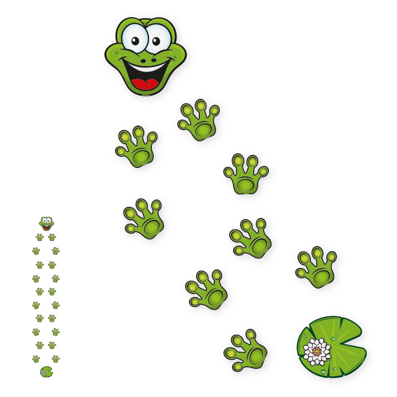 Mehrteiliger Bodenkleber - Froschpfad - Bewegungspfad-Set - BWP-01-SET-21