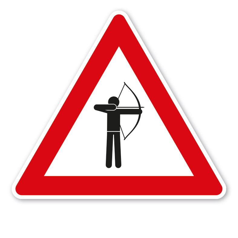 Verkehrsschild Achtung Bogensport - Bogenschießen – VZ-PR-175