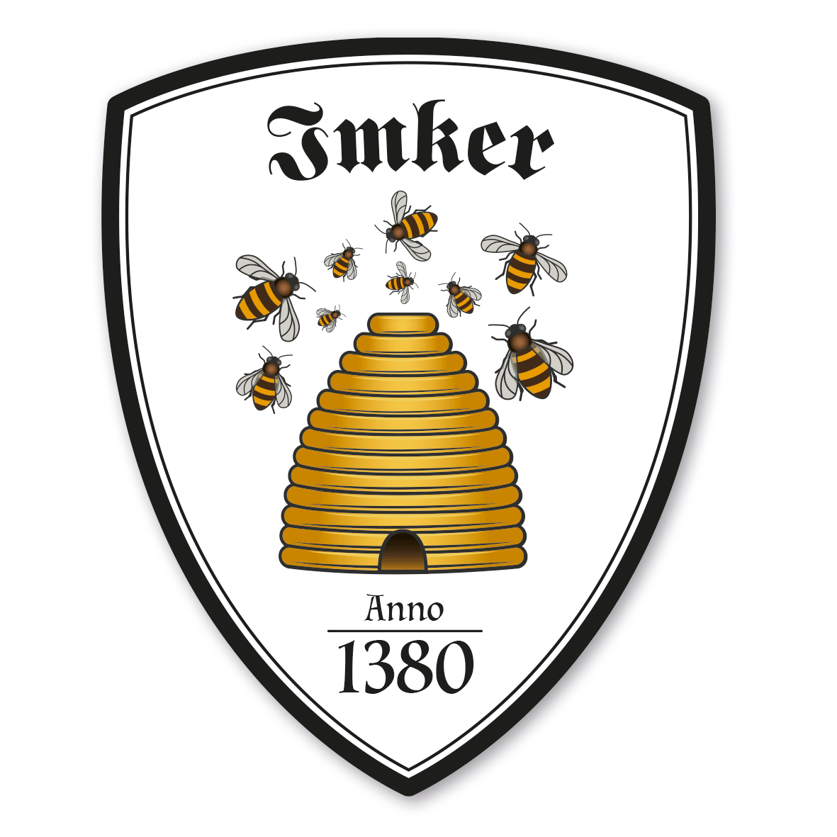 Maibaumschild / Zunftwappen Imker mit Zunftnamen, Gründungsjahr oder Ihrem Wunschtext - Wappen W