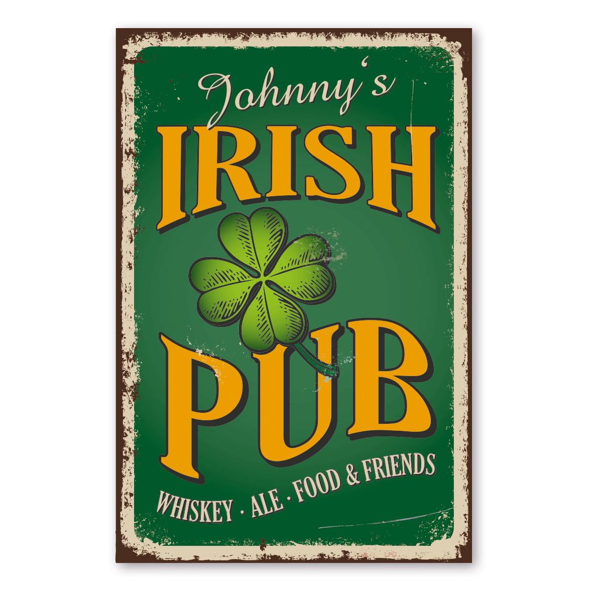 Retroschild / Vintage-Schild Irish Pub - Whiskey - Ale - Food & Friends