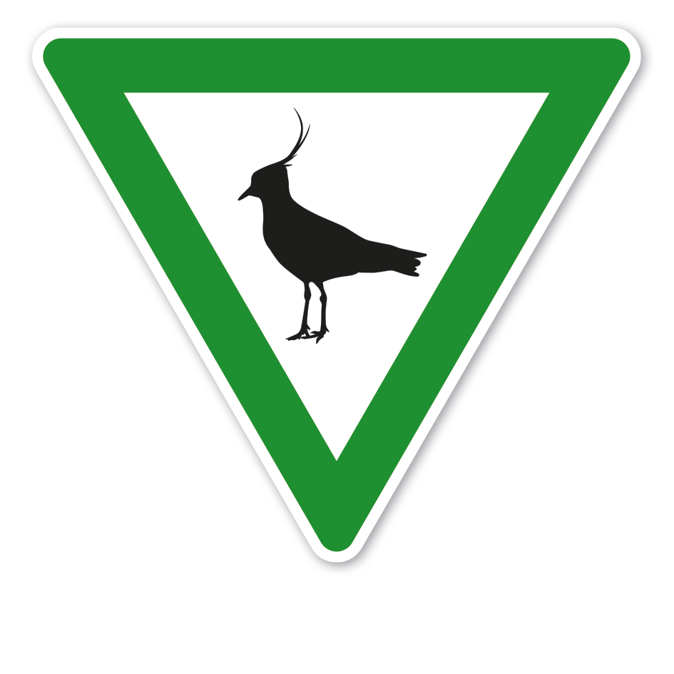 Verkehrsschild Tier- und Naturschutz - Wiesenbrüter - Kiebitz – VZ-PR-268