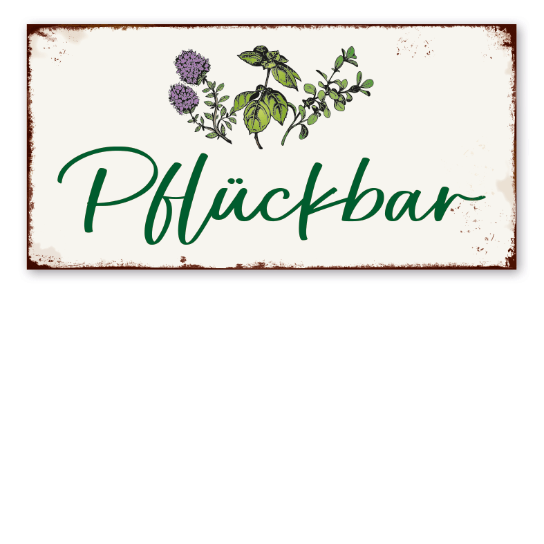 Retroschild Pflückbar - Kräuter