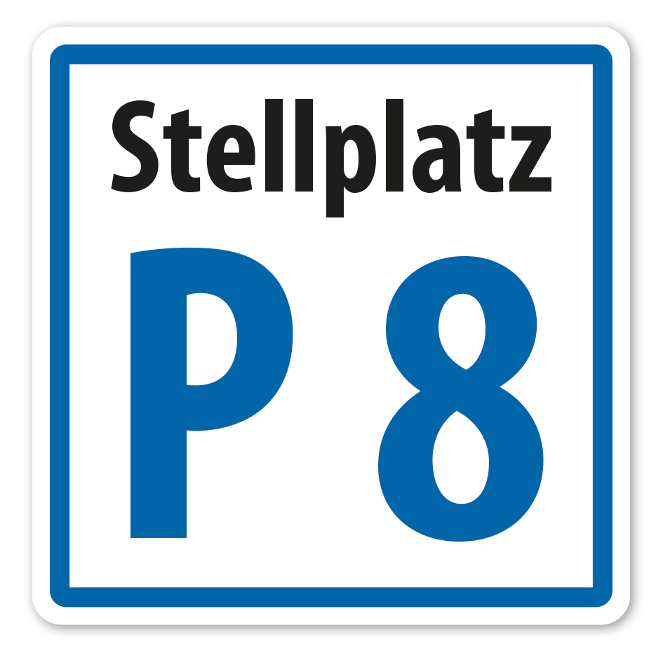 Individuelle Nummerierungs-Schilder zur Kennzeichnung von Stellplätzen und Parkplätzen – quadratisch