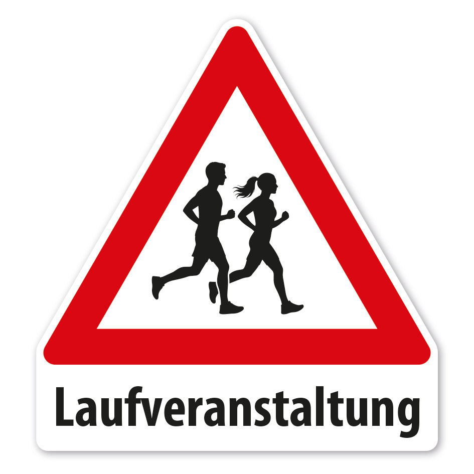 Warnschild Achtung Laufveranstaltung - mit Verkehrszeichen - VZ-K-311