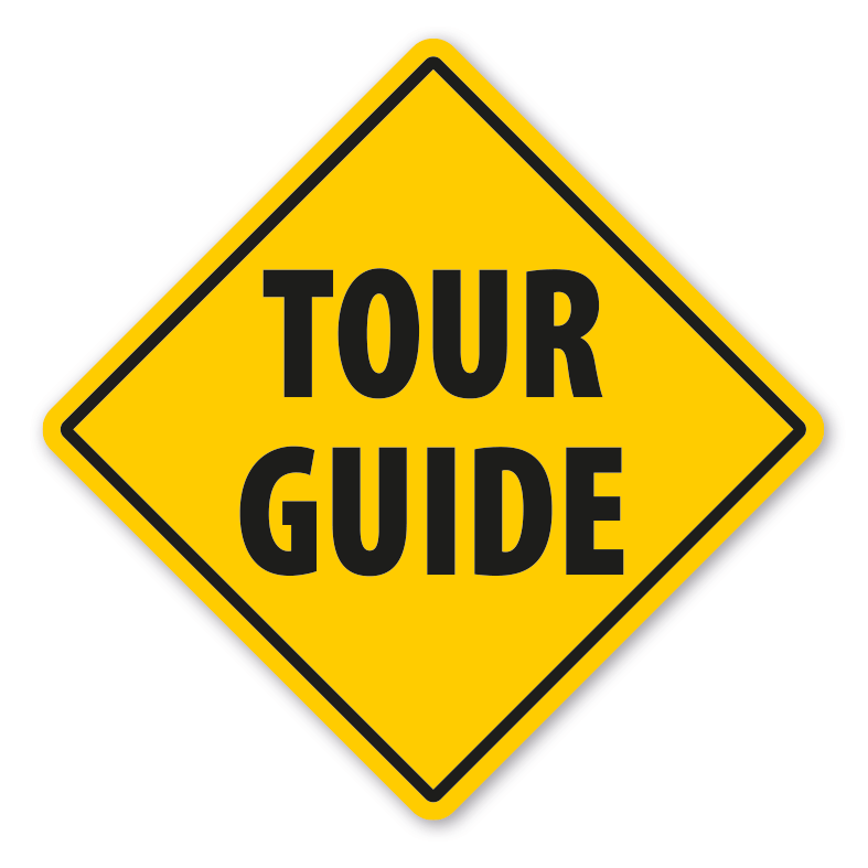 Warnschild Tour Guide