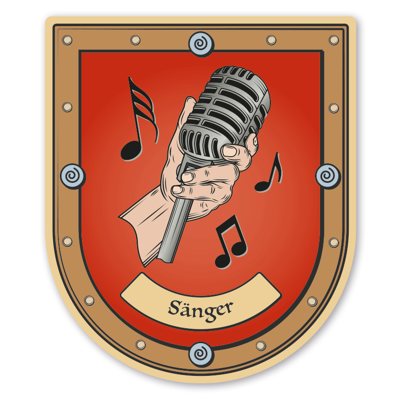 Maibaumschild / Zunftwappen Sänger - Sängerin - Gesang - mit Zunftnamen oder Ihrem Wunschtext - Wappen B